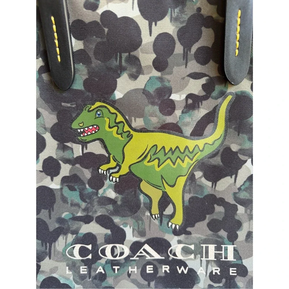 Coach Recycled Canvas Tote 42 With Camo Print And Rexy CF079 Green Black Gray